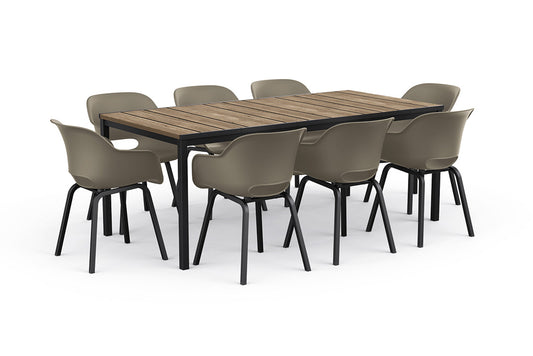 Kerti asztal Keter Porto 200 aswhood fekete acél