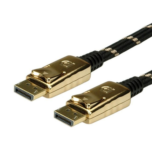 ROLINE Kábel DisplayPort 1.2 DP - DP, 4K@60Hz, Premium, M/M,   3m, fekete