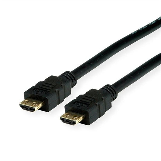 VALUE kábel HDMI 2.0 - HDMI 4K@60Hz High Speed + Ethernet, A-A, M/M, erősített dugós,  7,5m, fekete