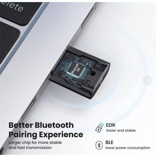 UGREEN Adapter Bluetooth V5.0 - Dongle adapter PC-hez, nem Bluetooth képes eszközökhöz, fekete