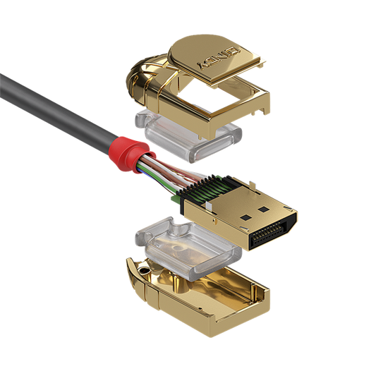LINDY Kábel DisplayPort 1.4 DP - DP, High Speed Gold Line, 8K@60Hz, M/M, 10m, szürke - 20 ÉV GARANCIA