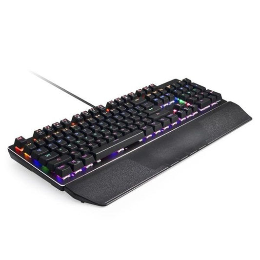 VARR Gaming Billentyűzet, VARR Fighter, RGB, mechanikus, JIXIAN Blue kapcsoló, alumínium US, Angol, gamer, fekete
