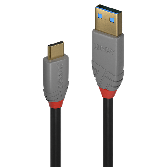 LINDY Kábel USB 3.2 Gen2 A - C, 5A, 10 Gbps, M/M  1,5m, fekete