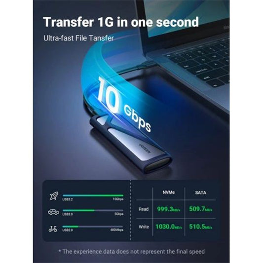 UGREEN külső SSD ház, M.2 SATA/NVMe, szürke