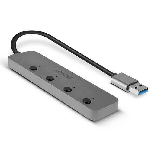 LINDY HUB USB 3.2 Gen1, kapcsolható, 4 port