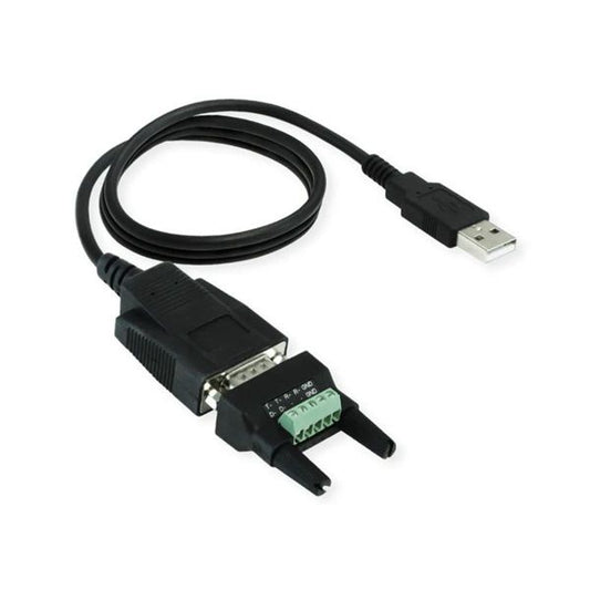 ROLINE Kábel USB-A - RS422/485, konverter, M/M, 1,2m, fekete