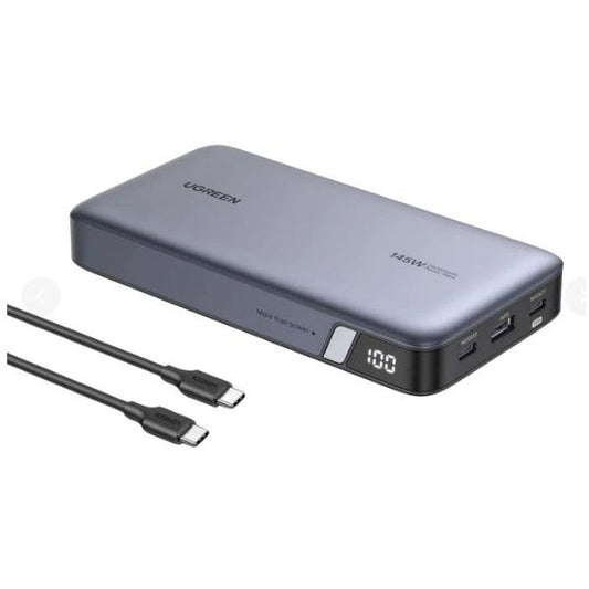 UGREEN Power Bank hordozható töltő 25000mAh, 145W, 3 eszköz töltése, szürke