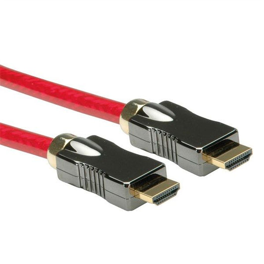 ROLINE Kábel HDMI 2.0 HDMI - HDMI, Ultra High Speed Ethernettel, 8K@60Hz, M/M,   5m, fekete