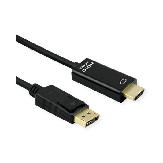 ROLINE Kábel DisplayPort 1.2 DP - HDMI (UHDTV) 4K@60Hz, M/M, 2m, fekete