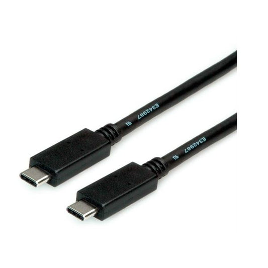 ROLINE Kábel USB 3.2 Gen 2 C - C, M/M, 10Gbit/s, PD (Power Delivery) 20V5A - 100W, Emark-al, Video Support, 2m, fekete