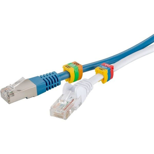 PREMIUMCORD Goobay Kábeljelölő kapcsok 2,5-4 mm kábelátmérőig - 3x30 (90db) A,B,C betűk, sárga
