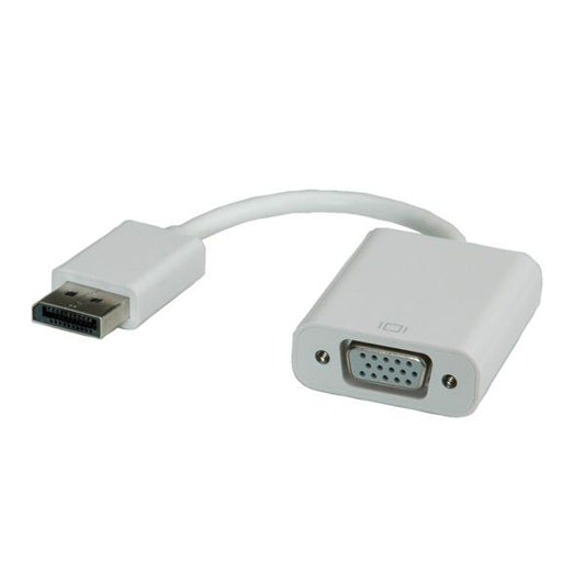 ROLINE Adapter DisplayPort 1.2 DP - VGA, 2K@60Hz, M/F v1.2, fehér
