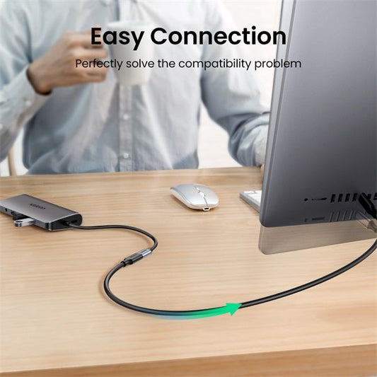 UGREEN Kábel USB 3.1 Gen 2, USB-C - USB-C, hosszabbító, 100W, 10 Gbps, M/F, 1m, fekete