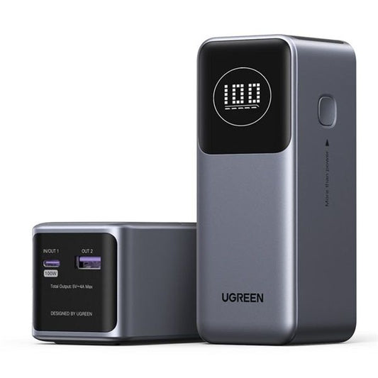 UGREEN Power Bank hordozható töltő, Nexode Power Bank, 12000mAh, 100W, Okos Digitális kijelzés, szürke