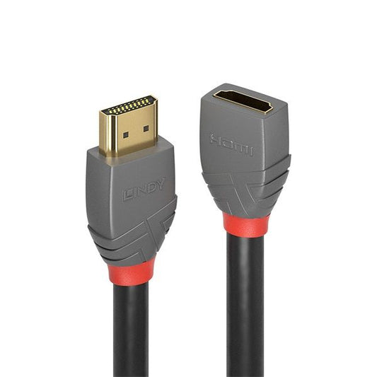 LINDY Kábel HDMI 2.0 HDMI - HDMI, hosszabbító, Anthra Line, 4K@60Hz, M/F,  2m, fekete
