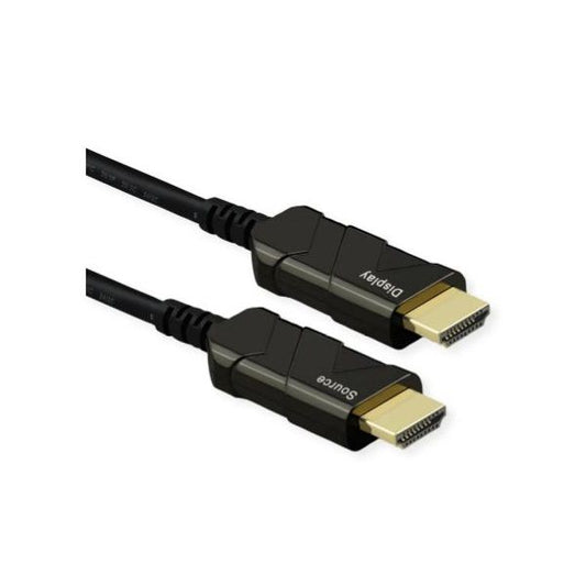 ROLINE Kábel HDMI - HDMI, Optikai, UHD, 8K@60Hz, (AOC),M/M, 20m, fekete