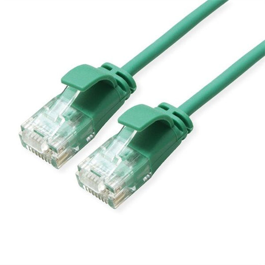 ROLINE Patch kábel UTP CAT6a LSOH, Slim, ultra hajlékony, data center kábel, kihúzásgátló,   3m, zöld