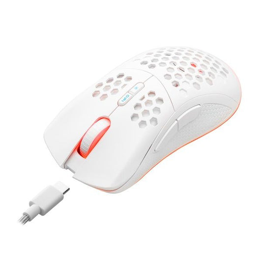 MS Egér, Gamer, Nemesis M700, vezeték nélküli, USB töltés, fehér