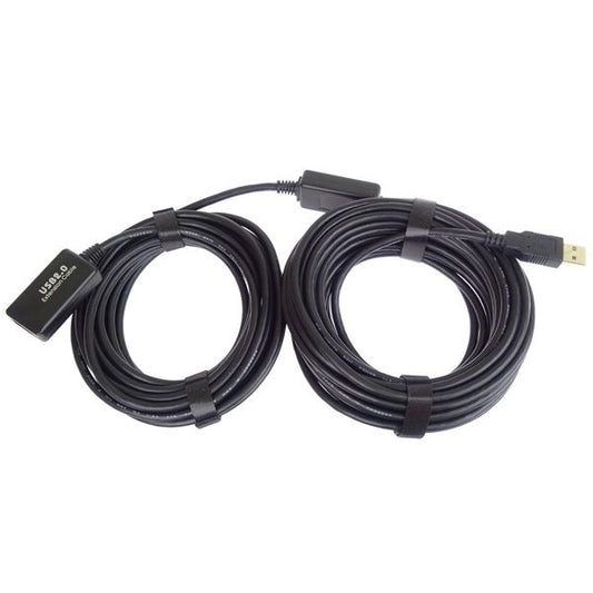 PREMIUMCORD Aktív Kábel USB-A 2.0, hosszabbító, repeater, A - A, M/F, 10m, fekete