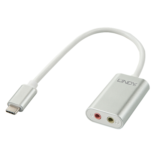 LINDY Adapter USB-C - 2x 3,5mm jack