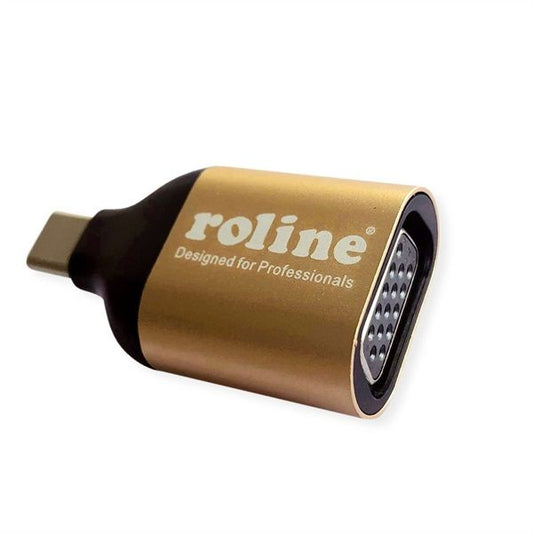ROLINE Adapter USB 3.2 Gen 2 USB-C - VGA 1080p@60Hz, M/F, arany