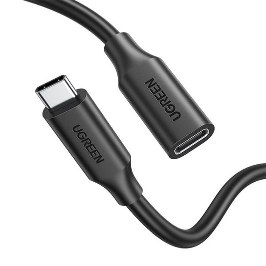 UGREEN Kábel USB 3.1 Gen 2, USB-C - USB-C, hosszabbító, 100W, 10 Gbps, M/F, 1m, fekete