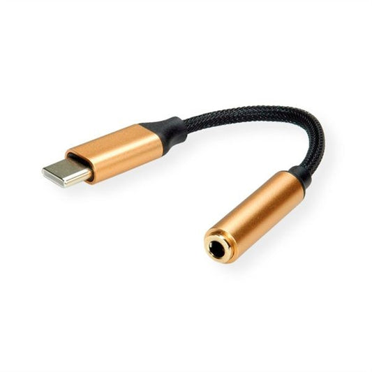 ROLINE Adapter USB-C - 1x 3,5mm Jack, M/F,   0,13m, arany