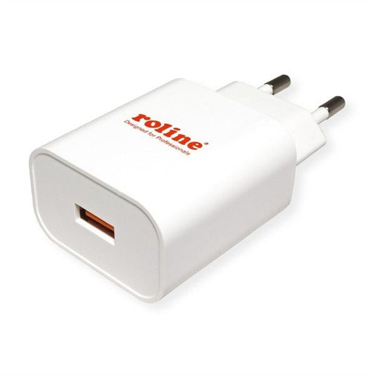 ROLINE Fali töltő, 1x USB3.0 USB-A 18W, fehér