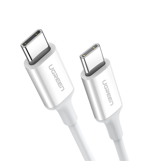 UGREEN Kábel USB 2.0 USB-C - USB-C, 480 Mbps, 60W, 3A, M/M, 1m, fehér