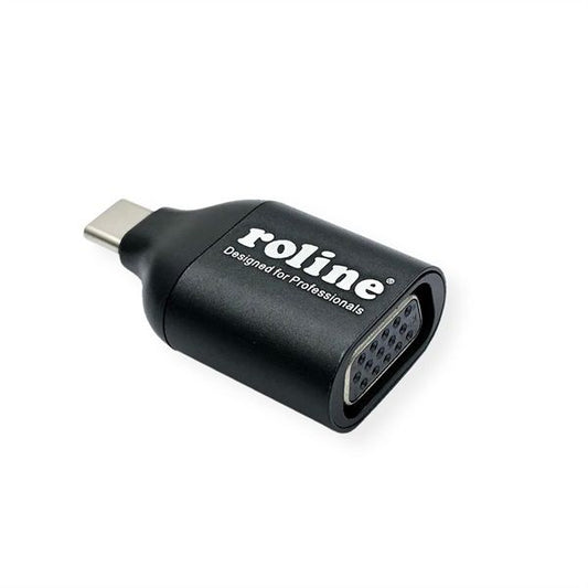 ROLINE Adapter USB 3.2 Gen 2 USB-C - VGA 1080p@60Hz, M/F, fekete