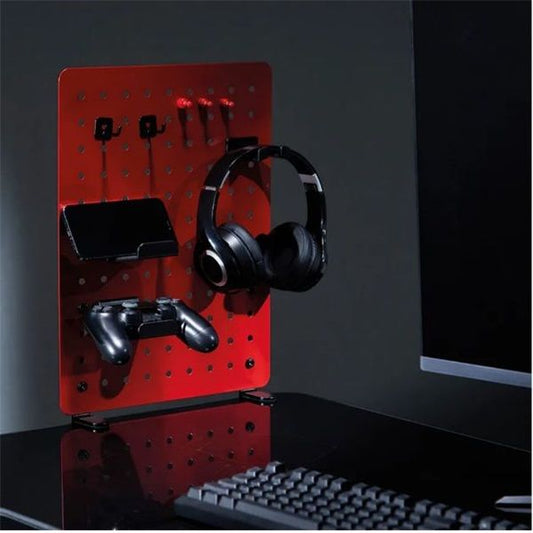 VALUE Asztalra szorítható tábla, opcionális tartóelemekkel, Clamp Mount Pegboard, Gamer / Office / Irodai, piros
