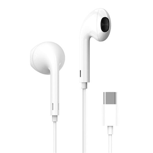 FIESTA Fülhallgató, USB-C, vezetékes, mikrofonnal, fehér