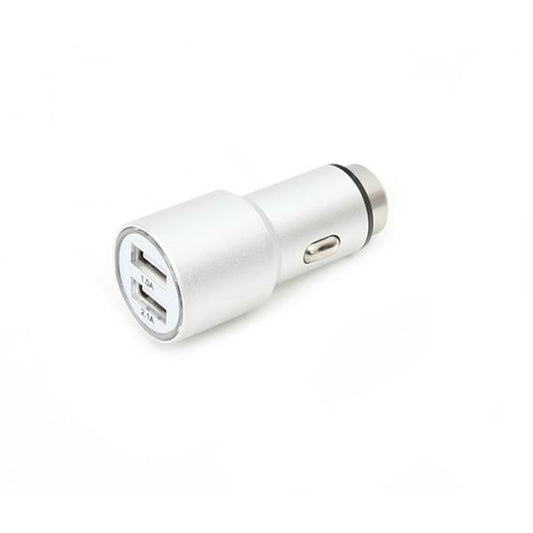 OMEGA USB autós töltő, 2 portos, 2.1A, ezüst
