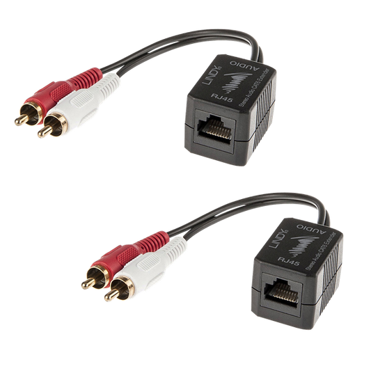 LINDY Extender stereo audio RCA, CAT5/6, 100m