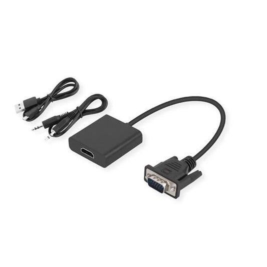 STANDARD Adapter VGA + audio - HDMI 2K@60Hz M/F, fekete