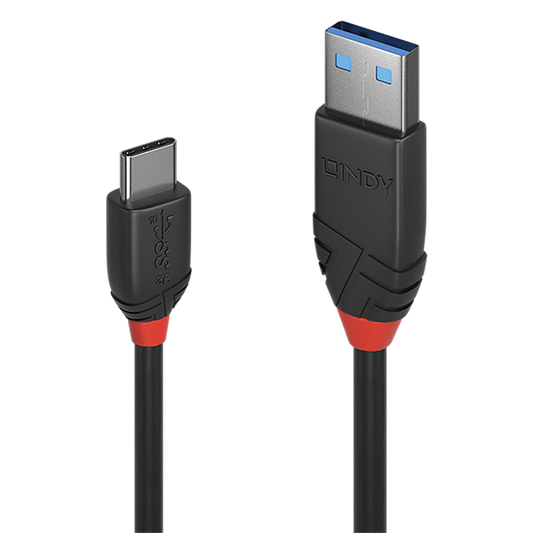 LINDY Kábel USB 3.2 Gen1 A - C, M/M   1,5m, fekete