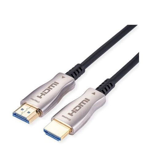 VALUE kábel HDMI 2.0 HDMI - HDMI Optikai, AOC, 4K@60Hz, M/M, 20m, fekete