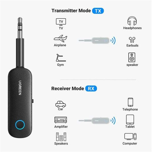 UGREEN Bluetooth Adapter, 2 az 1-ben, Transmitter és Receiver, nem bluetooth képes eszközökhöz