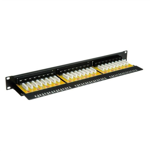 VALUE Patch panel UTP CAT6 19", 24 Port, fekete
