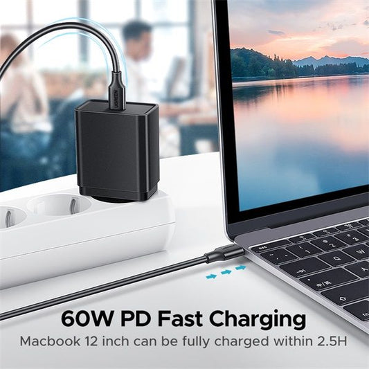UGREEN Kábel USB 2.0 USB-C - USB-C, PD, 480 Mbps, 60W, 3A, M/M, 2m, fekete