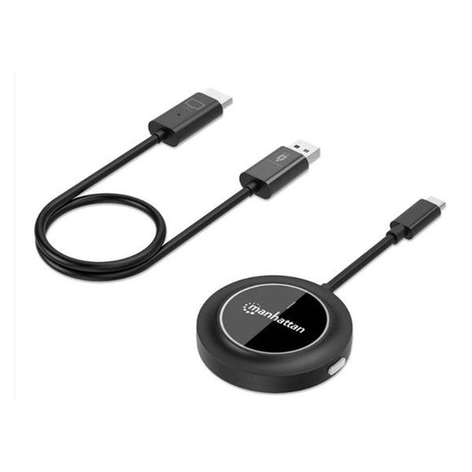 MANHATTAN Wireless Extender, USB-C - HDMI, kijelzőadapter, Prezentációs Kit, 1080p@60Hz, 30m, fekete