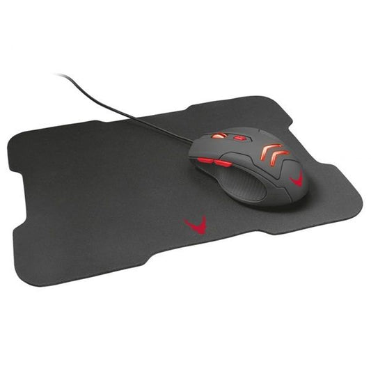 VARR Gaming Szett, egér + egérpad, 6D, 3200 DPI, 295x210x2mm egérpad, gamer, fekete