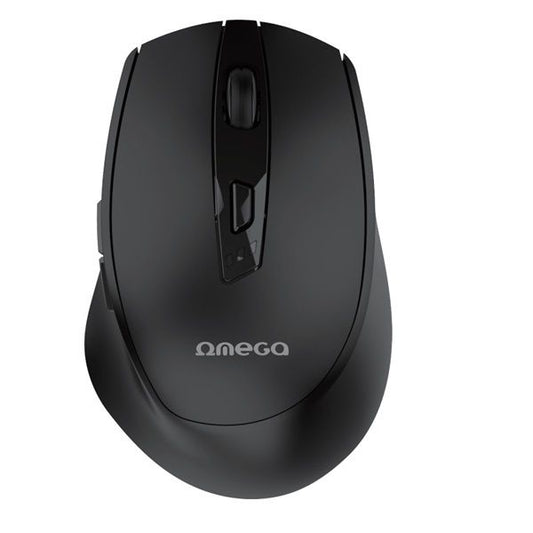OMEGA Egér, Wireless, vezeték nélküli, Bluetooth 5.2, 2400 DPI, beépített akkumulátros, USB-C töltés, fekete