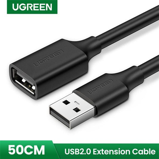 UGREEN Kábel USB 2.0 USB-A - USB-A, hosszabbító, 480 Mbps, M/F, 3m fekete