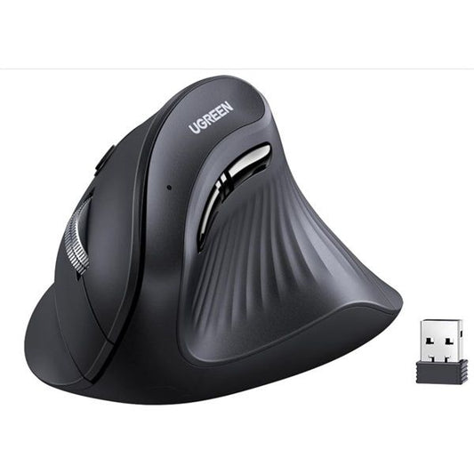 UGREEN Egér Vertikális, wireless, multi mód, 5 programozható gombos, Ergonomikus, 4000 DPI, Bluetooth 5.0 + 2.4G, fekete