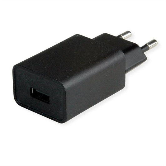 VALUE Fali töltő, 1x USB-A, 12W, fekete