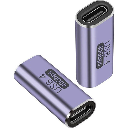 PREMIUMCORD Adapter, Toldó, Thunderbolt, 40Gbps, USB-C - USB-C, F/F, szürke