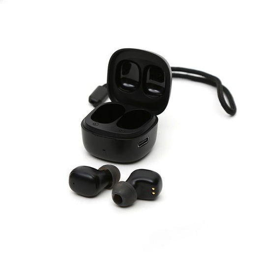 PLATINET Fülhallgató + töltőállomás, Bluetooth V5.3, 25mAh + 180 mAh, fekete