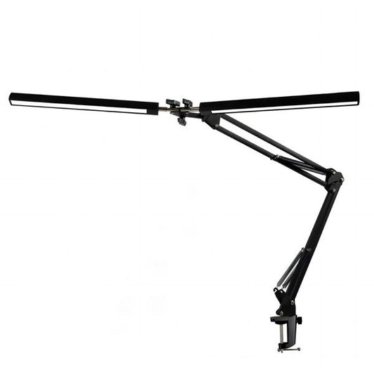 PLATINET Asztali lámpa 20W, 500Lm, flexibilis, LED, rajzasztali lámpa, dupla lámpatest, fekete