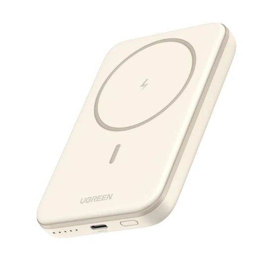 UGREEN Power Bank hordozható töltő, mágneses, vezeték nélküli töltés,  5000mAh, 15W, fehér